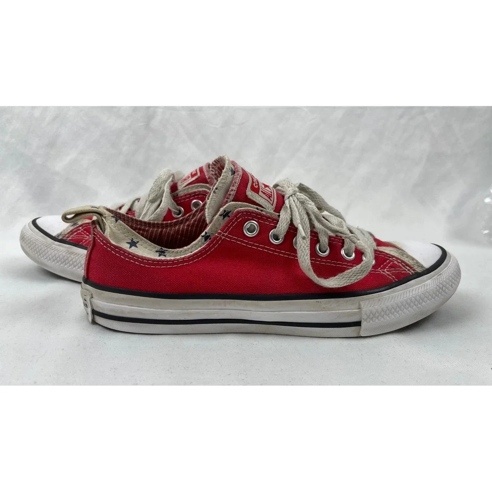 Converse Chuck Taylor All Star Junior 5 Red Double Tongue Stars Canvas Sneaker